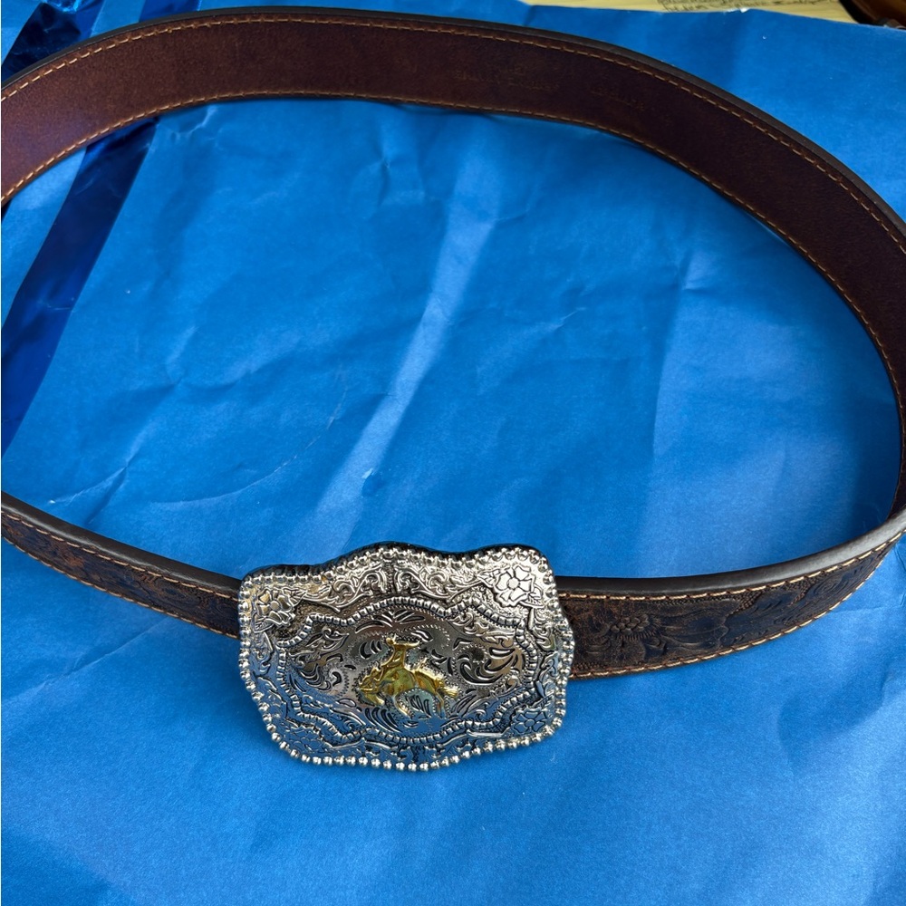 Cody James sz 28 kids Silver and Gold Western Belt Buckle - Picture 3 of 14